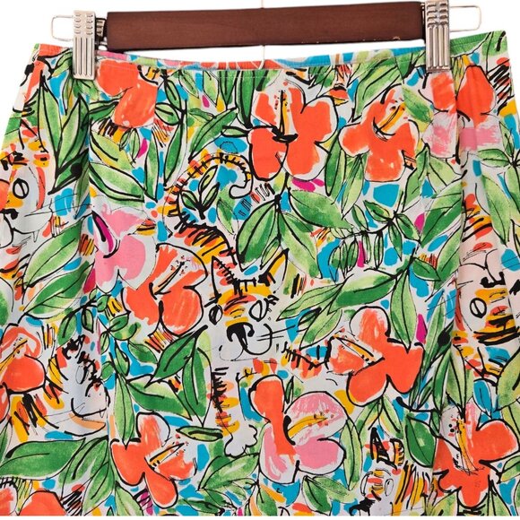 Island Republic Reversible Floral Wrap Skirt Resort Tropical Jungle Print Size 4 - Picture 8 of 13